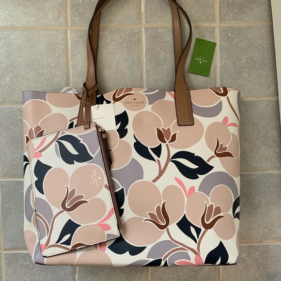 KATE SPADE MYA BREEZY FLORAL TOTE BAG REVERSIBLE - Picture 6 of 8